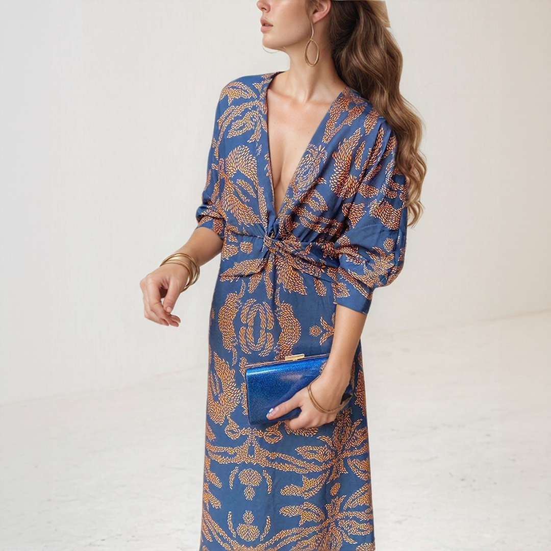 Boho Chic Printed Midi Dress