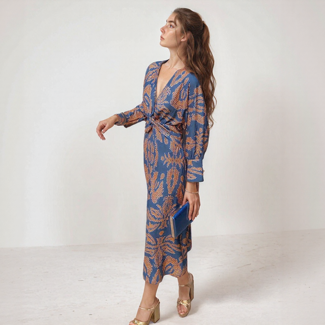 Boho Chic Printed Midi Dress