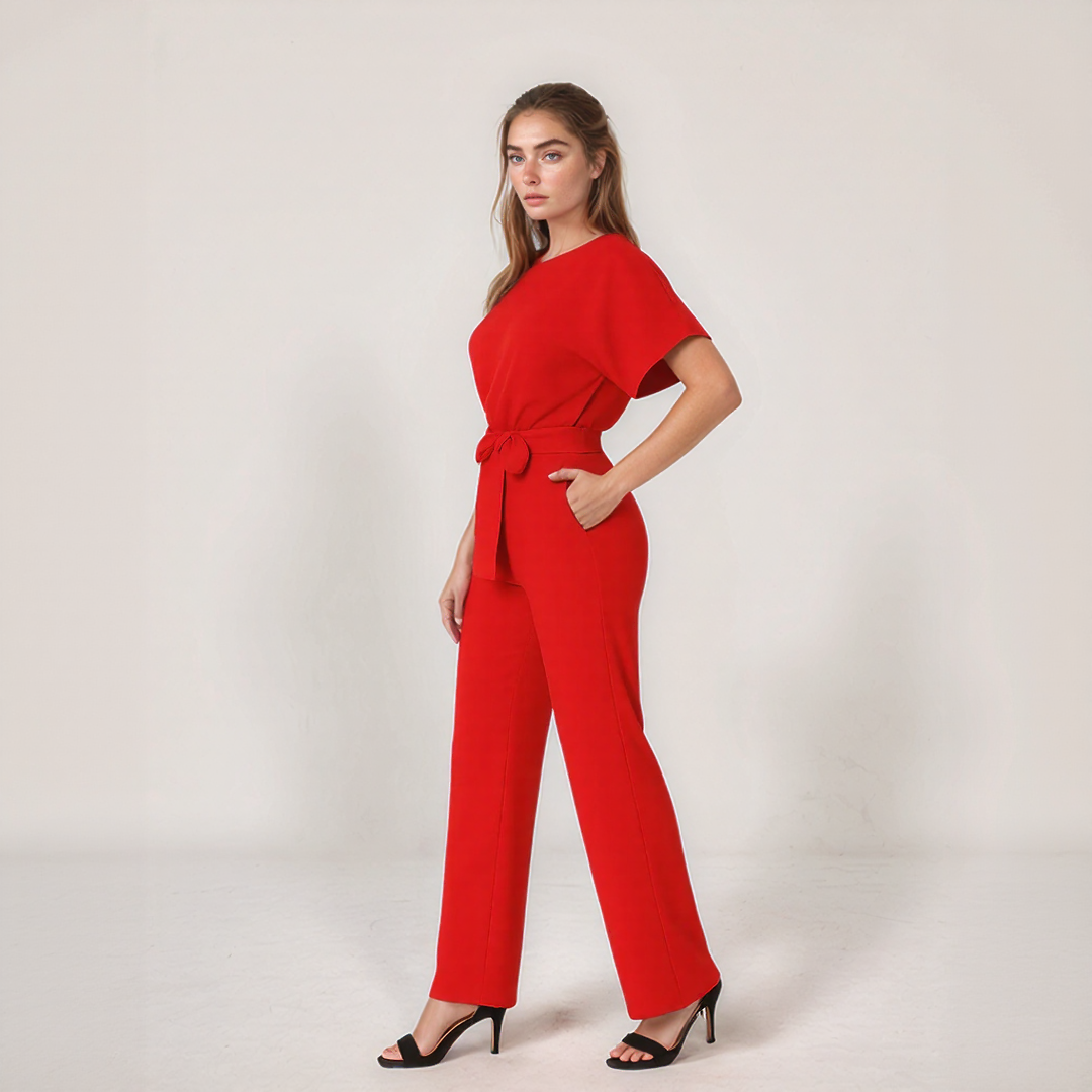 Tie-Belt Summer Jumpsuit
