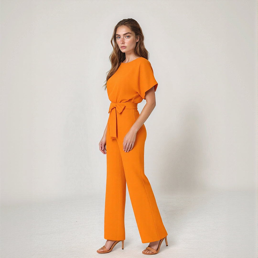 Tie-Belt Summer Jumpsuit