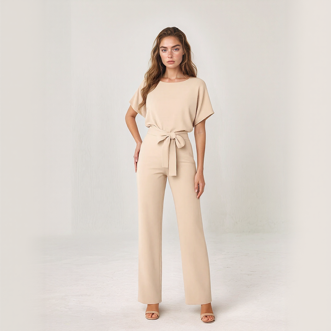Tie-Belt Summer Jumpsuit