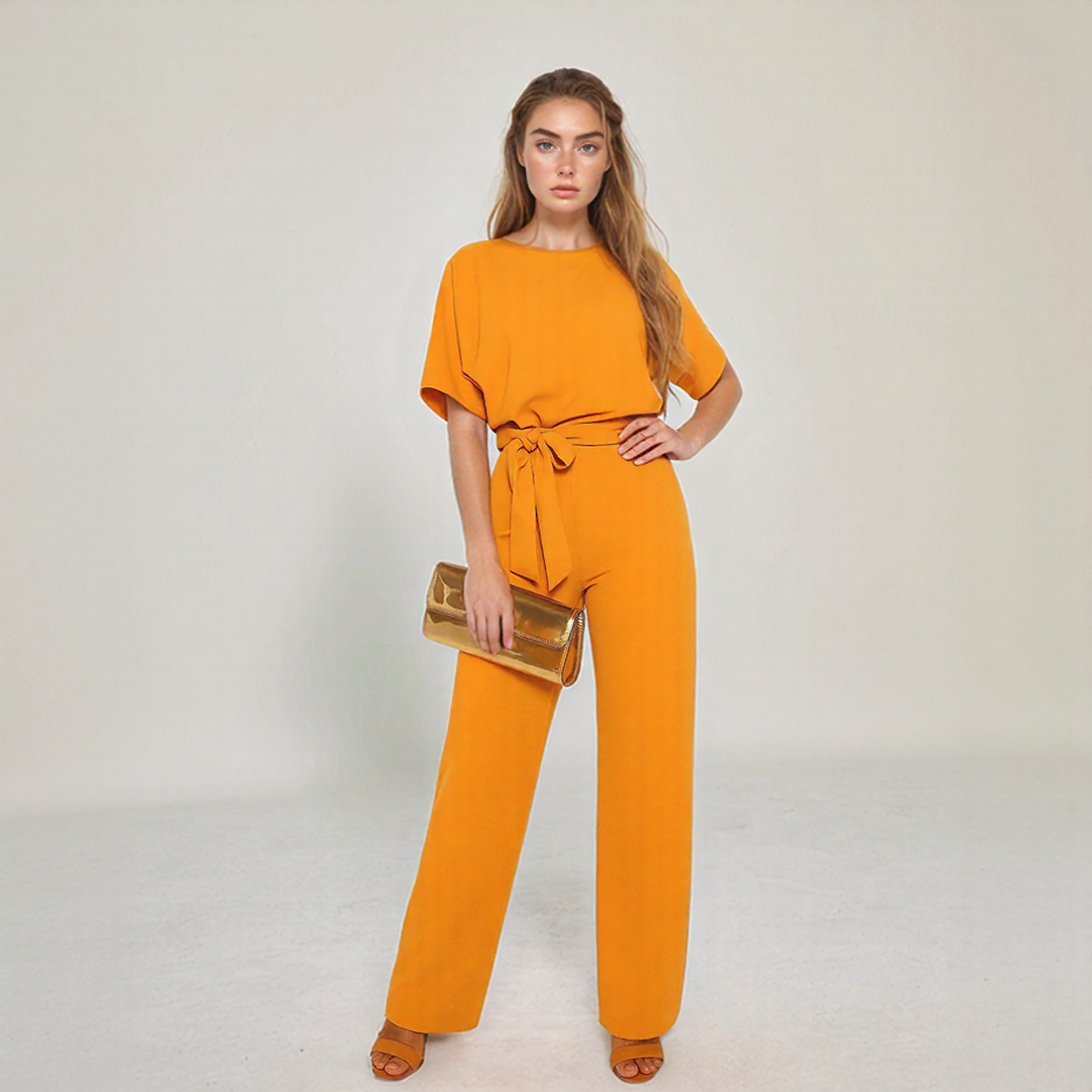 Tie-Belt Summer Jumpsuit
