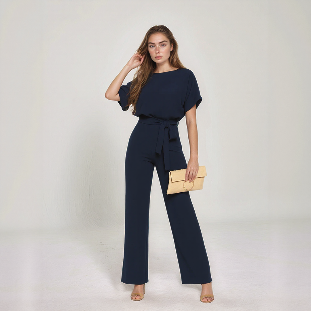 Tie-Belt Summer Jumpsuit
