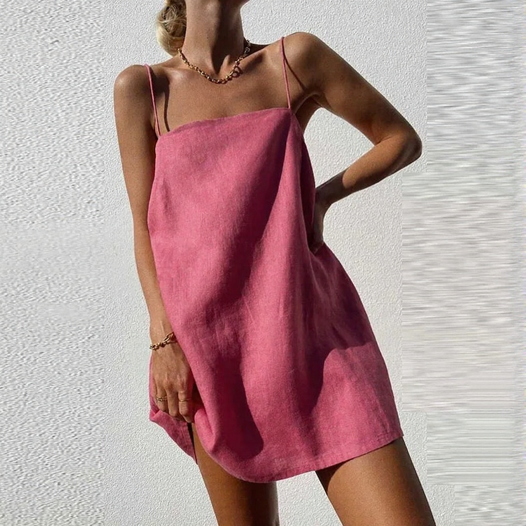 Minimalist Cottin-Linen Slip Dress