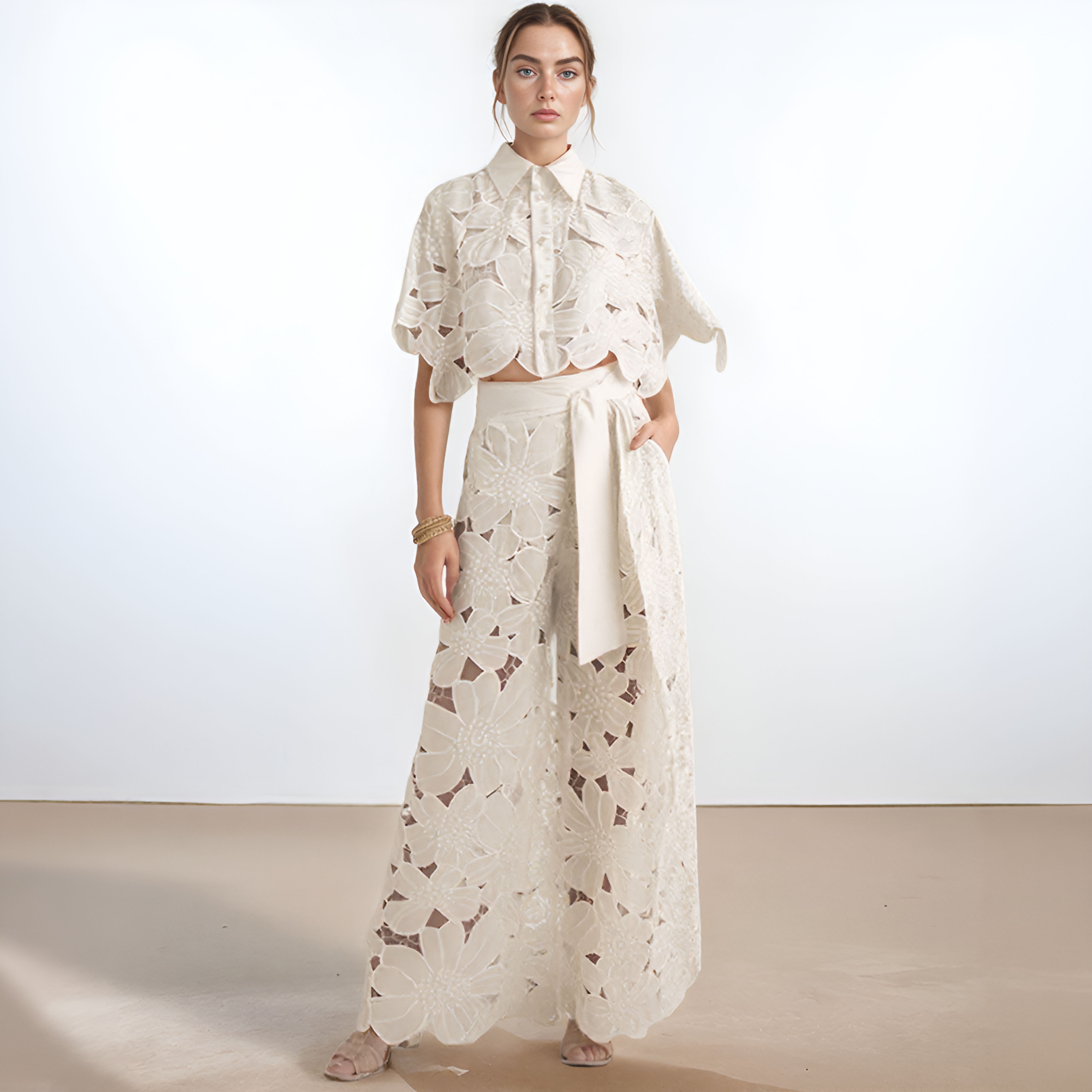 Elegant Two Piece Lace Set for Women
