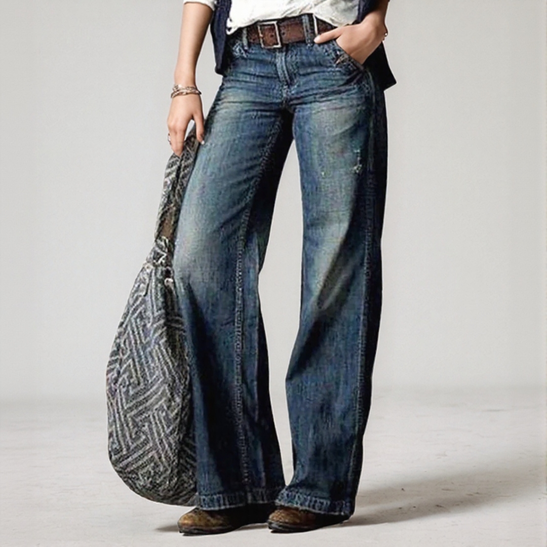 High Waisted Wide Leg Vintage Jeans for Women