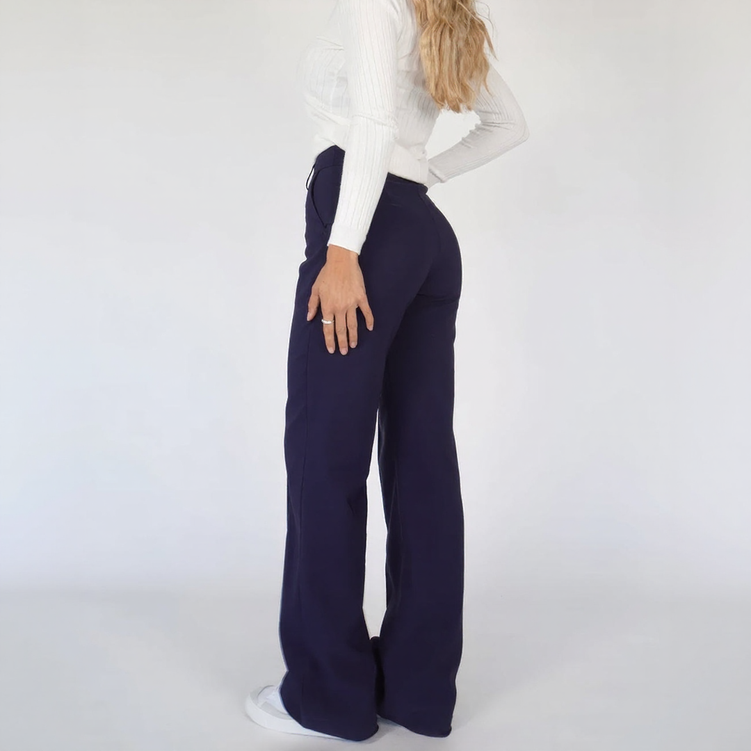 High Waist Trousers with Straight Legs
