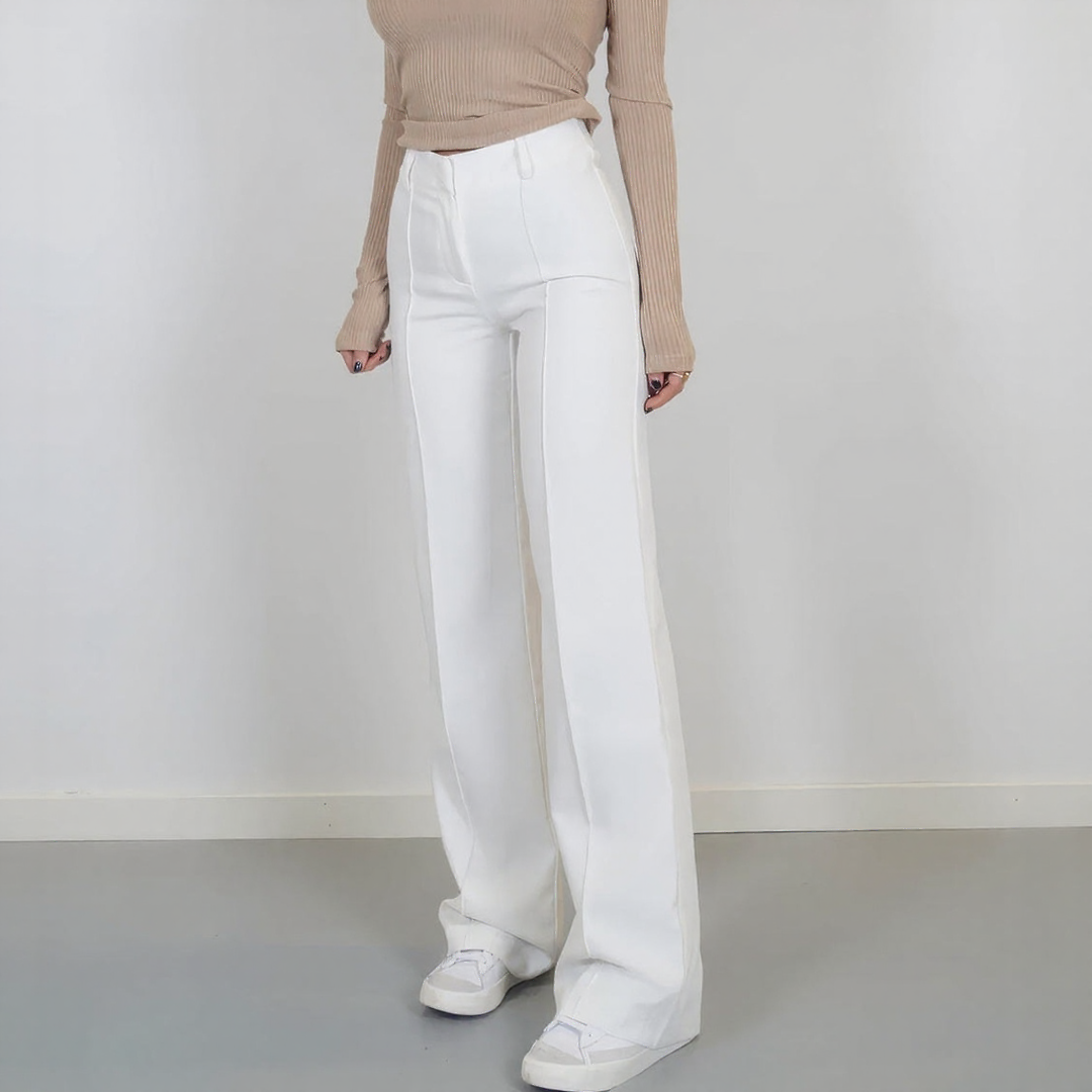 High Waist Trousers with Straight Legs