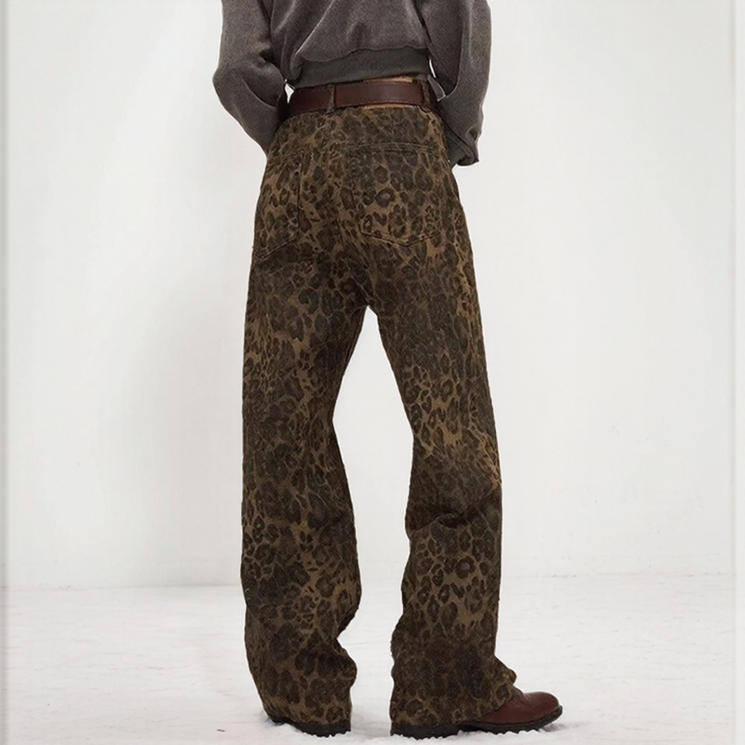 Jeans with Leopard Print for Women