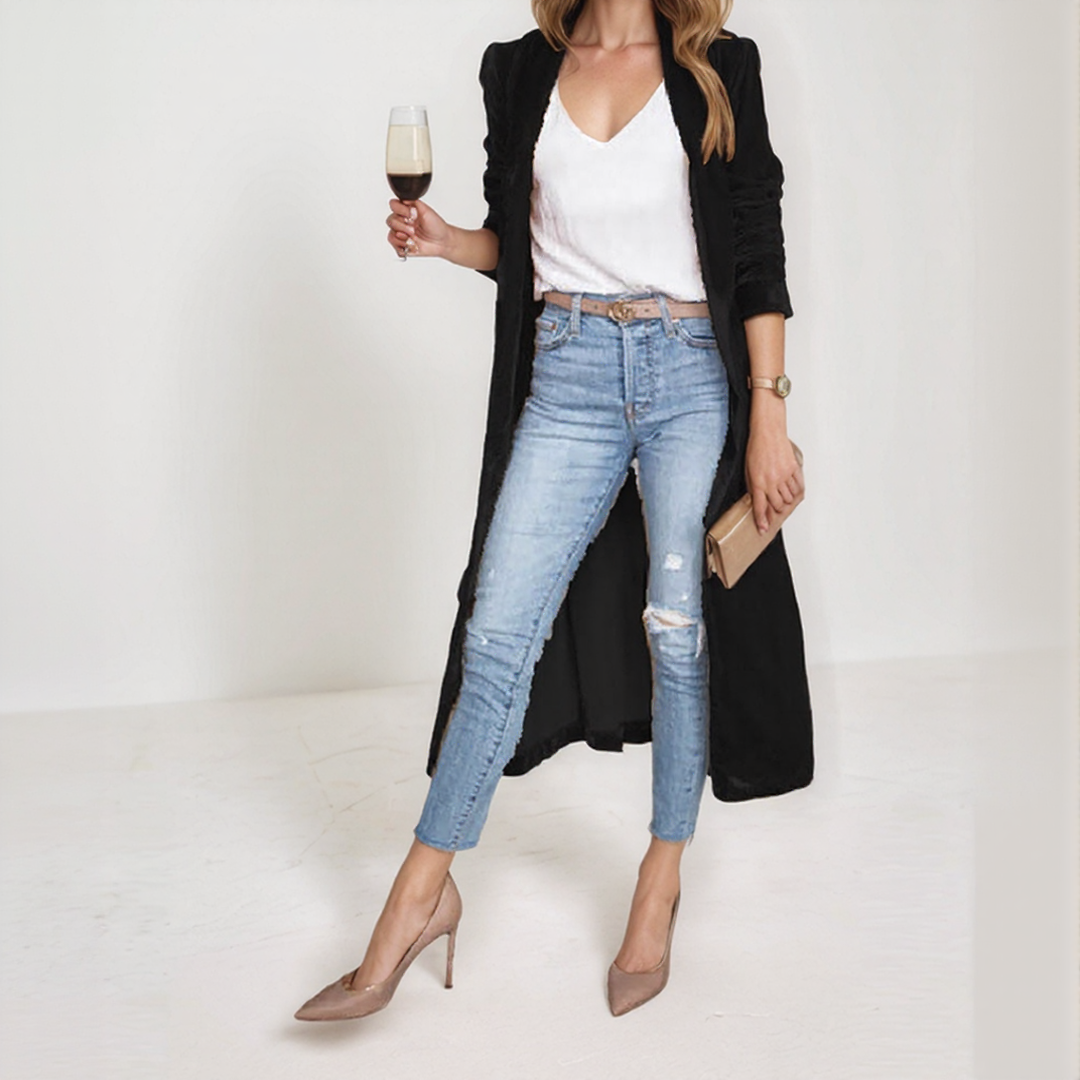 Women’s Long Velvet Duster Cardigan