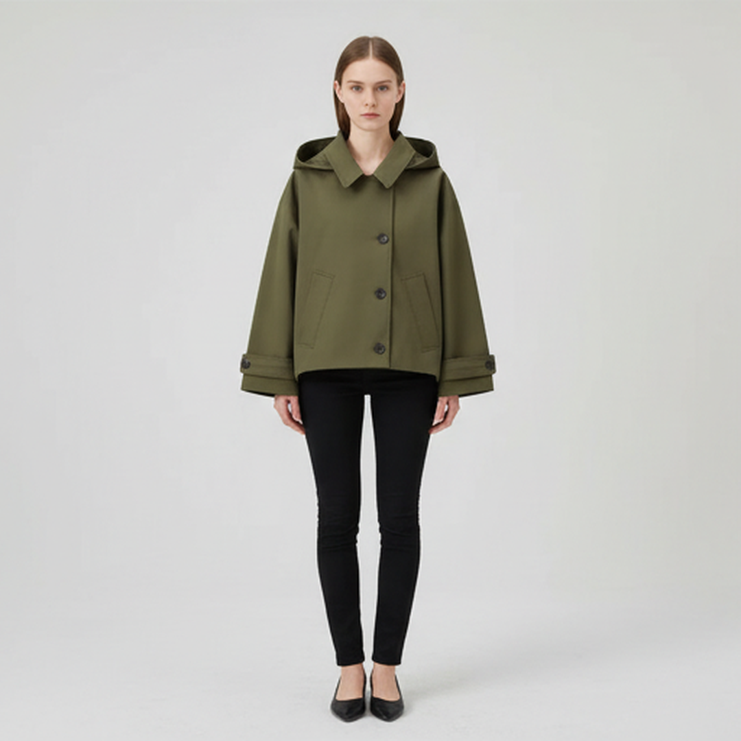 Hooded Short Trench Coat